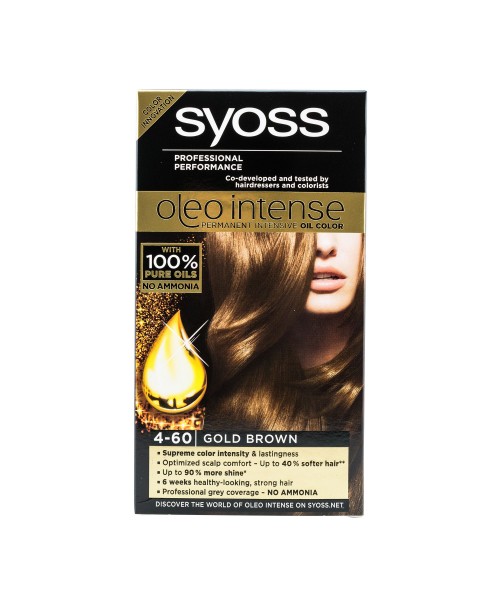 Vopsea de par Syoss Oleo Intense 4-60 Saten Auriu