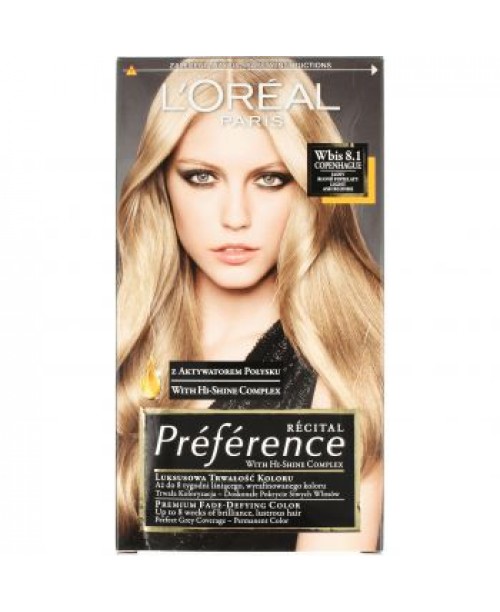 Vopsea de par L'Oreal Preference 8.1 blond deschis cenusiu Copenhaga
