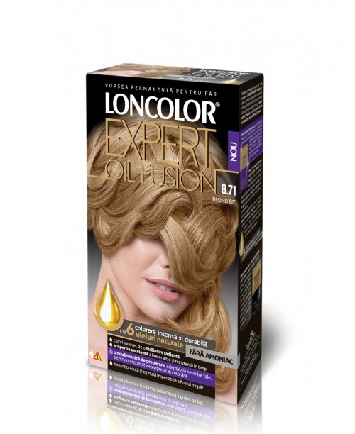 Vopsea de par Loncolor Oil Fusion 8.71 Blond bej