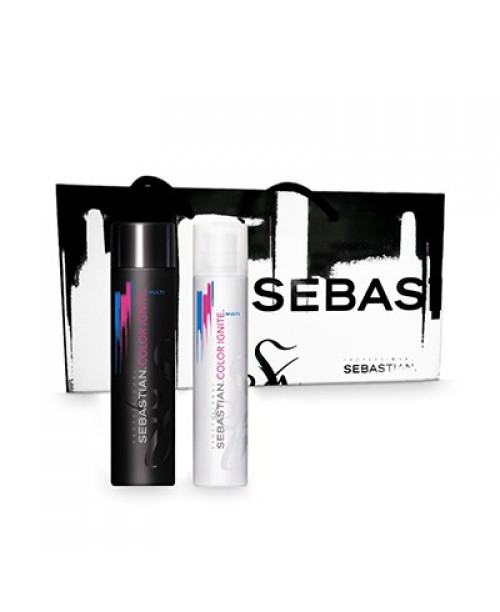 Pachet Sebastian Color Ignite multi shampoo 250ml+Color Ignite multi conditioner 200ml+Punga CADOU